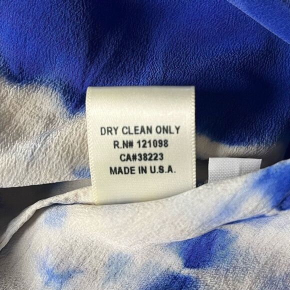 Gypsy 05 Tie Dye Silk Dress Small Boho Blue White Short Sleeves High Low Hem - Picture 8 of 9
